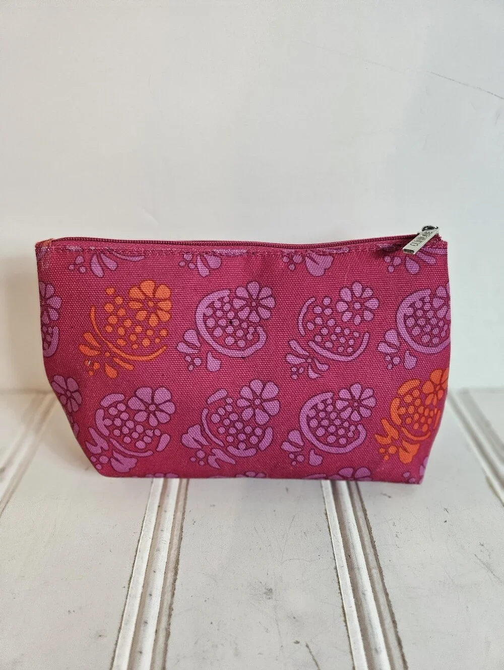 Marimekko for Clinique Cosmetic Bag OS Floral Canvas Travel Makeup Pouch Pink